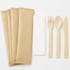Disposable Bamboo Cutlery Set with Fork, Spoon, Knife Disposable Bamboo Cutlery Set with Fork, Spoon, Knife