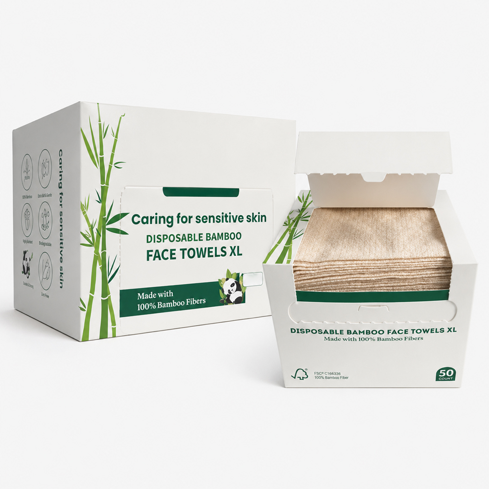 Disposable Bamboo Face Towels XL for Facial Care