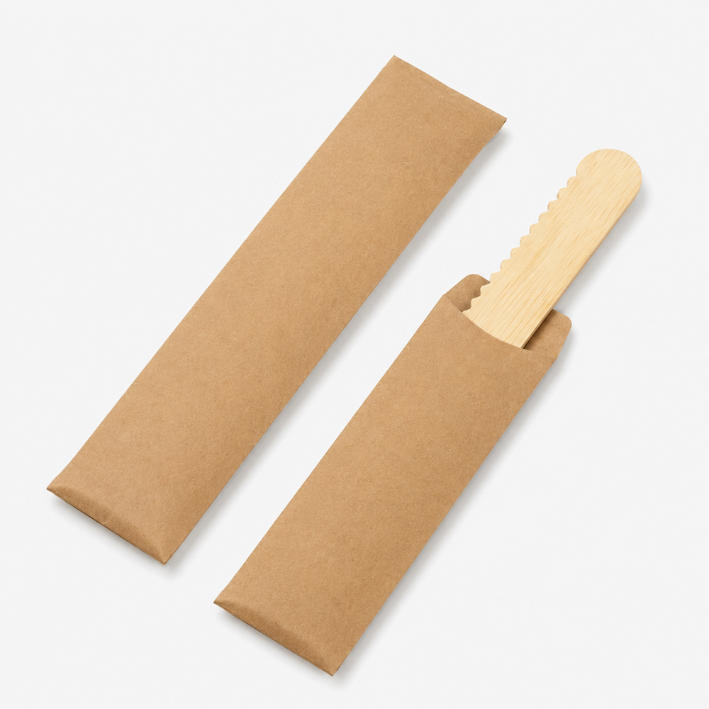 Disposable Bamboo Knife with Serrated Edge
