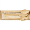 Disposable Bamboo-Style Cutlery Set with Napkin Disposable Bamboo-Style Cutlery Set with Napkin
