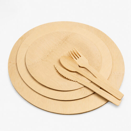 Disposable Bamboo-Style Plates for Catering Service