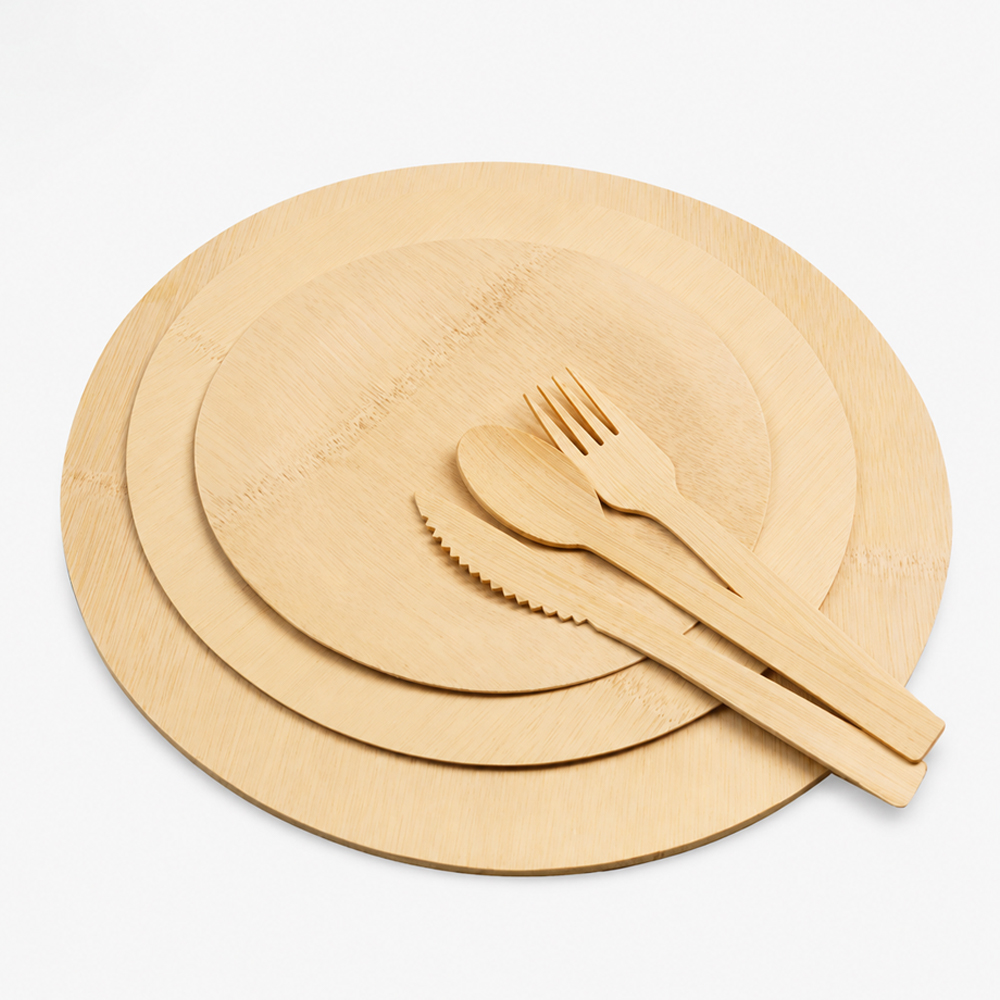 Disposable Bamboo-Style Plates for Catering Service
