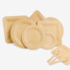 Disposable Bamboo-Style Plates for Catering Service Disposable Bamboo-Style Plates for Catering Service