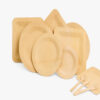 Disposable Bamboo-Style Plates for Catering Service Disposable Bamboo-Style Plates for Catering Service