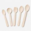 Disposable Bamboo-Style Spoons for Dessert Service Disposable Bamboo-Style Spoons for Dessert Service