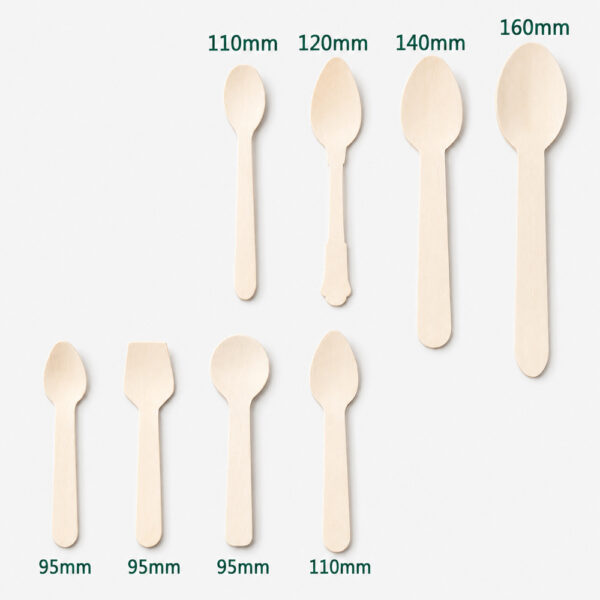 Disposable Bamboo-Style Spoons for Dessert Service Disposable Bamboo-Style Spoons for Dessert Service