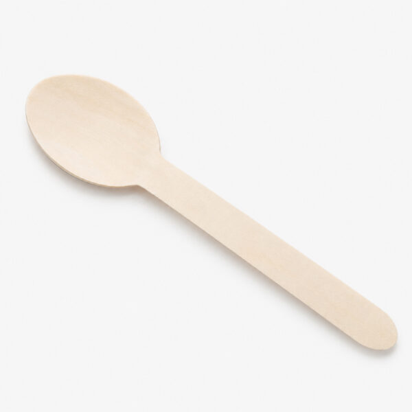 Disposable Bamboo-Style Spoons for Dessert Service Disposable Bamboo-Style Spoons for Dessert Service
