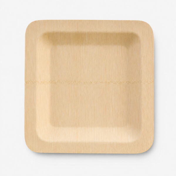 Disposable Bamboo-Style Square Plates for Catering
