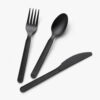 Disposable Cutlery Set in Black for Takeaway Service