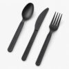 Disposable Cutlery Set in Black for Takeaway Service