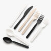 Disposable Cutlery Set in Black for Takeaway Service