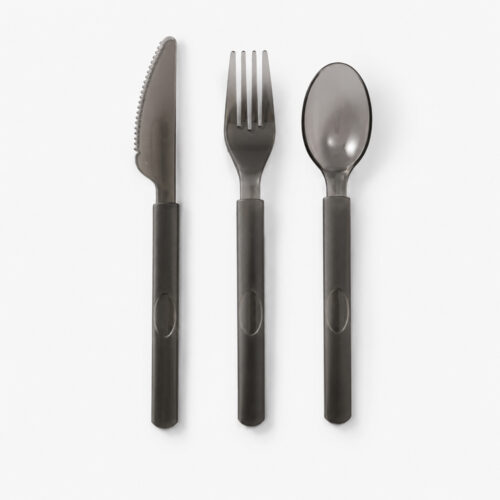 Disposable Cutlery Set with Black Fork Spoon Knife