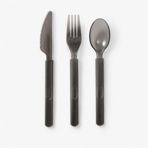 Disposable Cutlery Set with Black Fork Spoon Knife