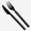 Disposable Cutlery Set with Black Fork Spoon Knife