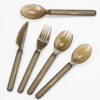 Disposable Cutlery Set with Smoky Plastic Look Disposable Cutlery Set with Smoky Plastic Look