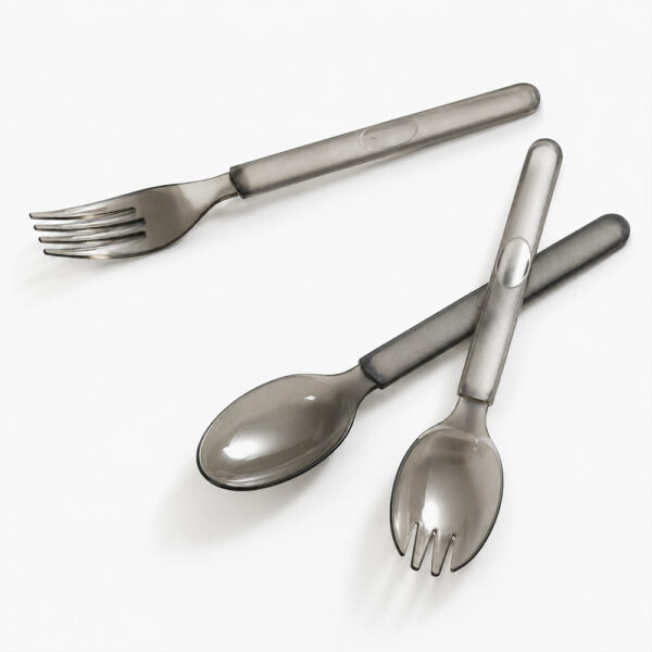 Disposable Cutlery Set with Smoky Plastic Look Disposable Cutlery Set with Smoky Plastic Look