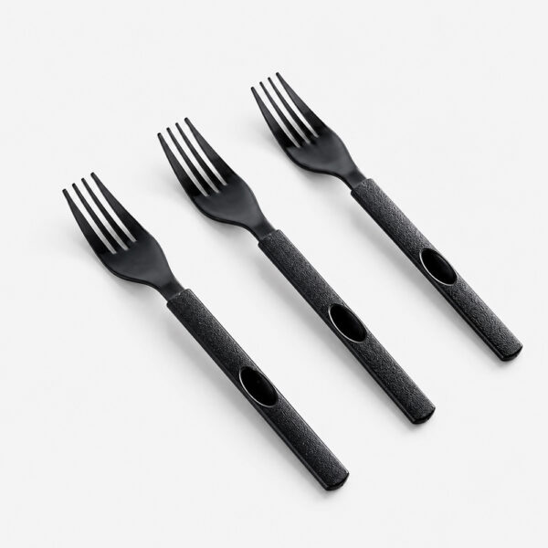 Disposable Forks with Textured Black Handle Disposable Forks with Textured Black Handle