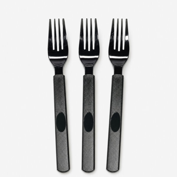 Disposable Forks with Textured Black Handle Disposable Forks with Textured Black Handle