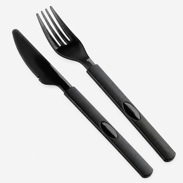 Disposable Forks with Textured Black Handle Disposable Forks with Textured Black Handle