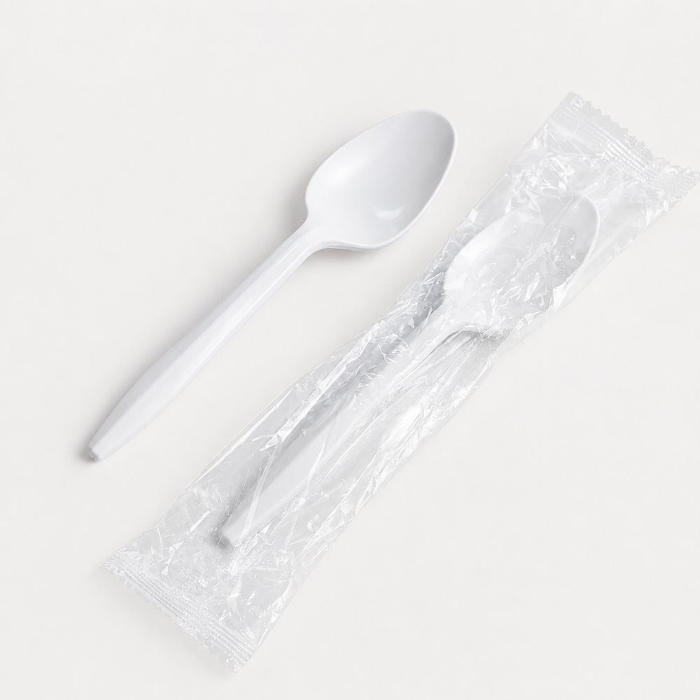 Disposable Plastic Spoon with Wrapped Option for Catering