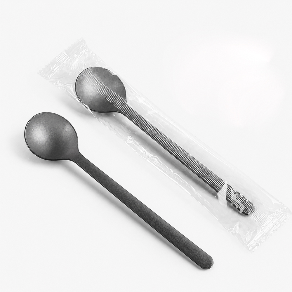 Disposable Spoon with Plastic-Style Finish for Catering