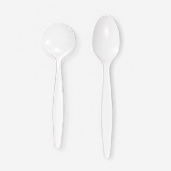 Disposable Spoon with White Plastic Appearance Disposable Spoon with White Plastic Appearance