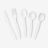 Disposable Spoon with White Plastic Appearance Disposable Spoon with White Plastic Appearance