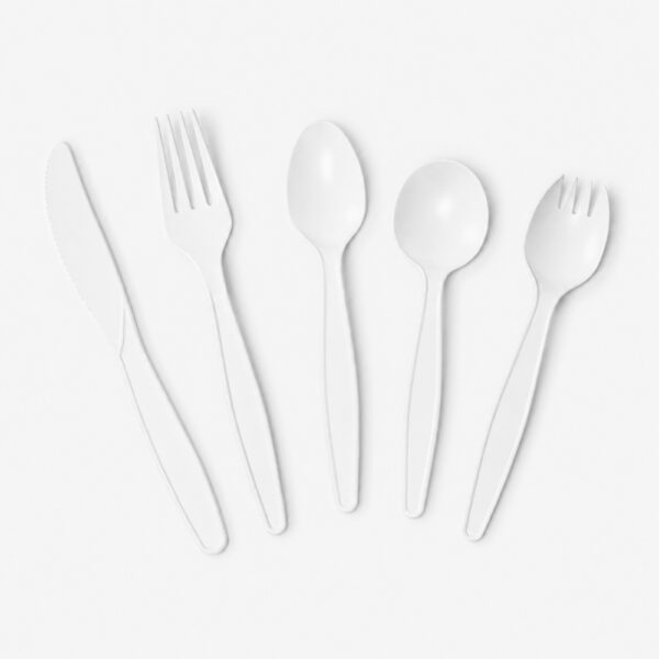 Disposable Spoon with White Plastic Appearance Disposable Spoon with White Plastic Appearance
