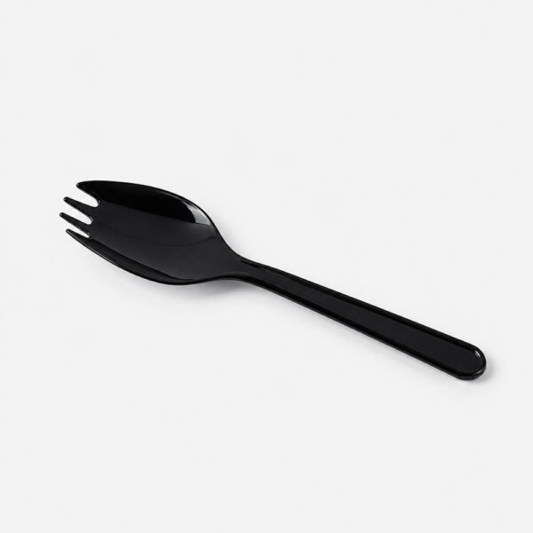 Disposable Spork with Plastic-Style Finish