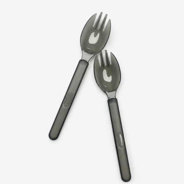 Disposable Spork with Smoke Black Plastic Look Disposable Spork with Smoke Black Plastic Look
