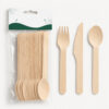 Disposable Wooden Cutlery Set for Catering Service Disposable Wooden Cutlery Set for Catering Service