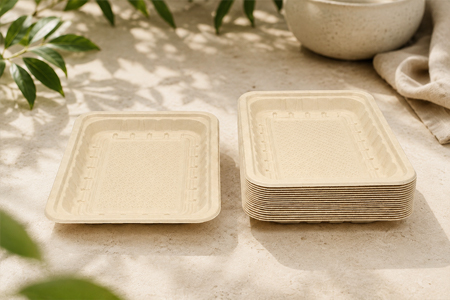 Disposable bamboo fiber tray manufacturer for catering supply