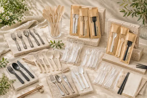 Disposable cutlery sets for bulk foodservice and delivery programs