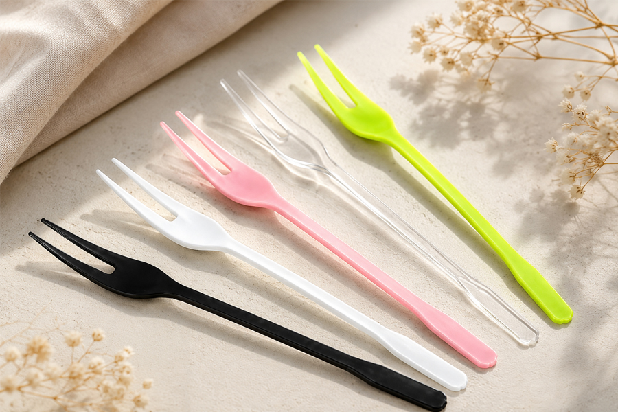 Disposable forks for salad dessert and entree service