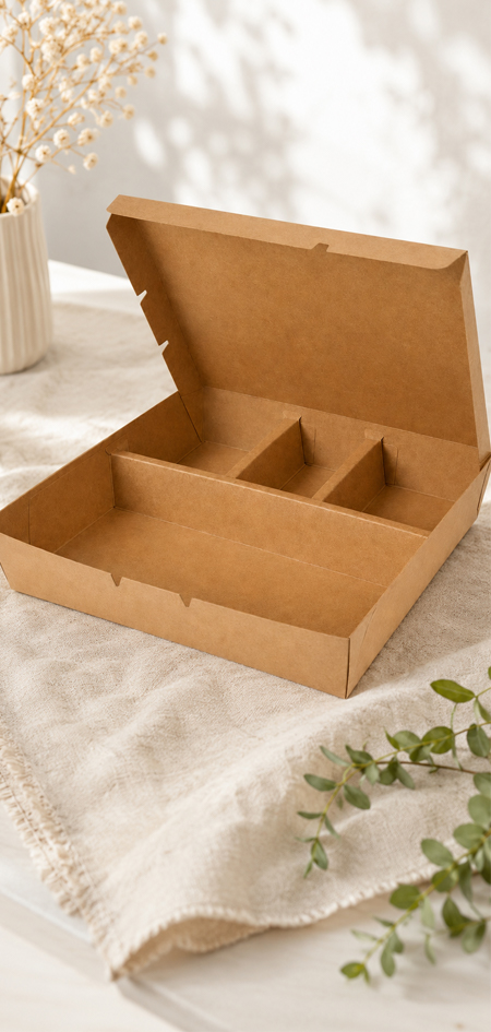 Disposable paper food containers in assorted sizes