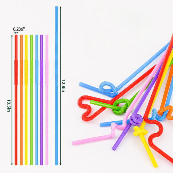 Extra-Long Flexible Plastic Straws for Foodservice Extra-Long Flexible Plastic Straws for Foodservice