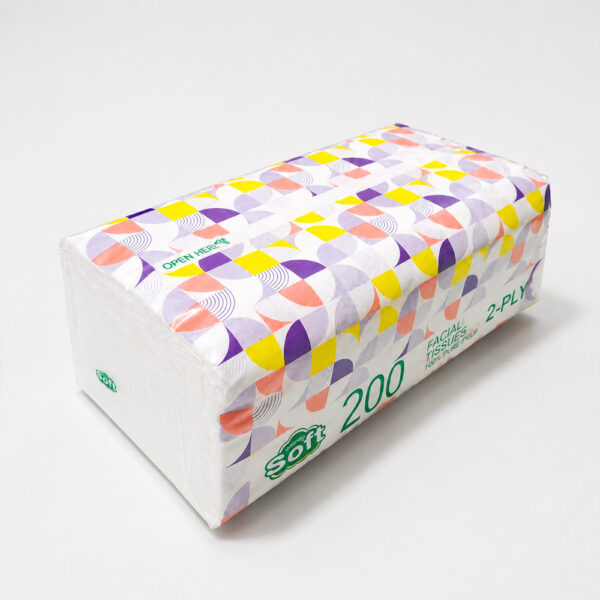 Facial Tissue Soft Pack, 2-Ply, 200 Sheets