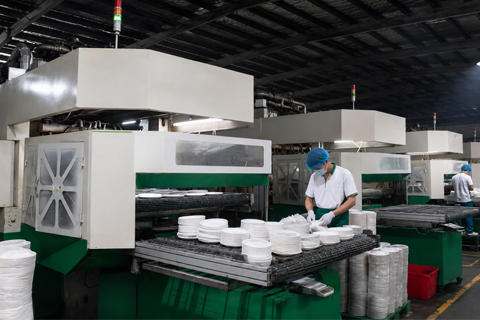 Sugarcane bagasse tableware factory overiew - Ecopack