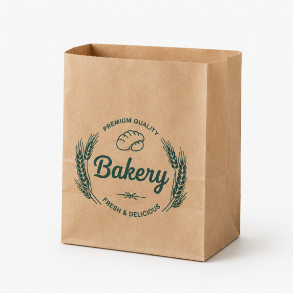 Flat Bottom Kraft-Style Paper Bakery Bag for Foodservice