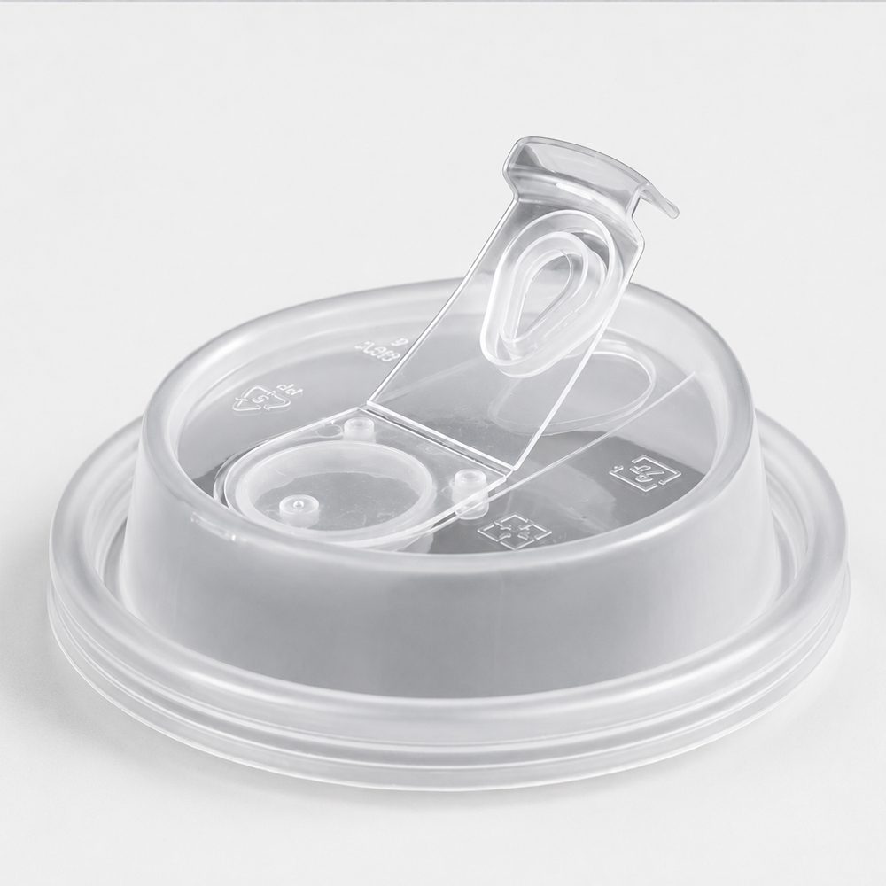 Flip-Tab Cup Lid for Takeaway Beverage Cups