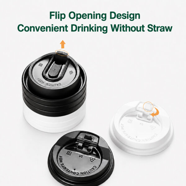Flip-Tab Cup Lid for Takeaway Paper Coffee Cups Flip-Tab Cup Lid for Takeaway Paper Coffee Cups