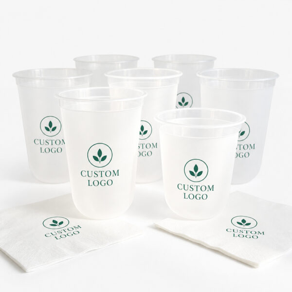 Frosted Cold Drink Cup with Custom Logo and Lid Frosted Cold Drink Cup with Custom Logo and Lid