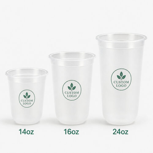 Frosted PP Cold Drink Cup with Fitted Lid Frosted PP Cold Drink Cup with Fitted Lid