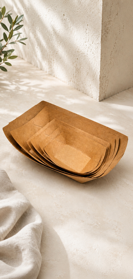Grease-resistant paper food tray for fried menu items