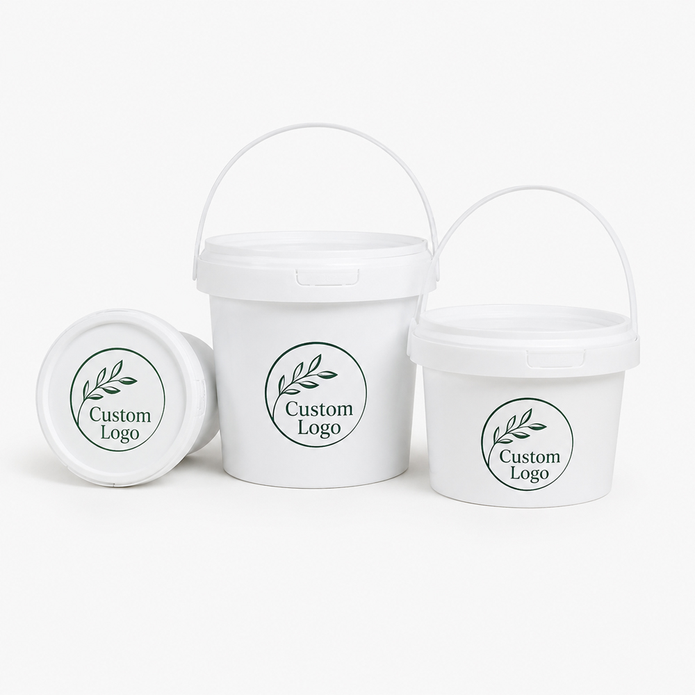 Handled Plastic Yogurt Tub with Snap-On Lid