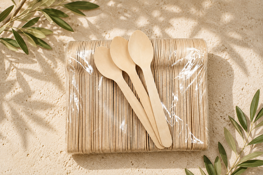 Heavy-duty wooden spoon for restaurant bulk supply