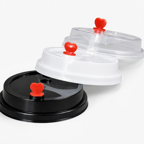 Hot Cup Lids in Compostable PLA with Sip-Through Options