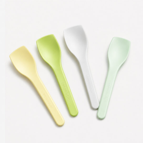 Ice Cream Spoon with Pastel Compostable Design for Gelato Ice Cream Spoon with Pastel Compostable Design for Gelato