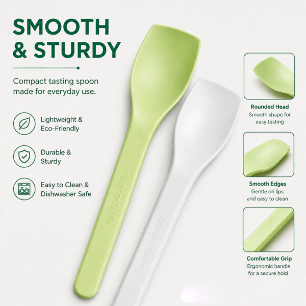 Ice Cream Spoon with Pastel Compostable Design for Gelato Ice Cream Spoon with Pastel Compostable Design for Gelato