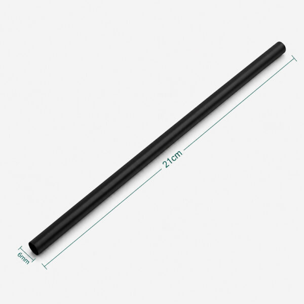 Individually Wrapped Black Plastic Straws 21cm x 6mm